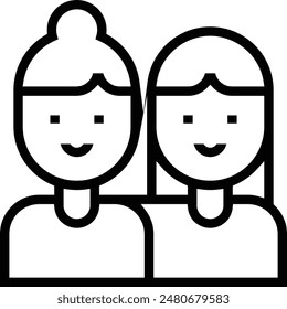 friendship icon. Thin linear style design isolated on white background