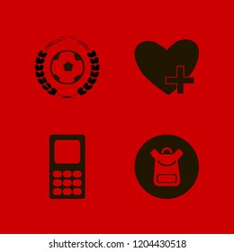 friendship icon. friendship vector icons set football game, school book bag, favorites and mobile phone