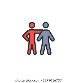 friendship icon. vector.Editable stroke.linear style sign for use web design,logo.Symbol illustration.