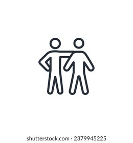 friendship icon. vector.Editable stroke.linear style sign for use web design,logo.Symbol illustration.