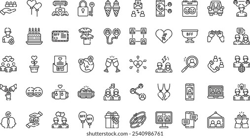 Friendship icons High-Quality Vector Icons Collection with Editable Stroke. Ideal for Professional and Creative Projects.