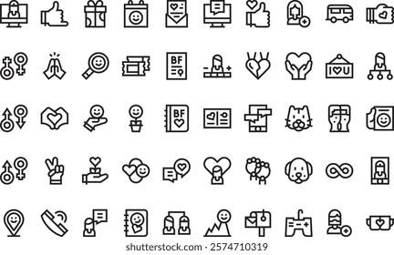 Friendship icons High-Quality Vector Icons Collection with Editable Stroke. Ideal for Professional and Creative Projects