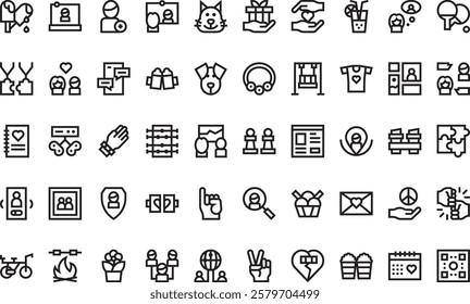 Friendship icons High-Quality Vector Icons Collection with Editable Stroke. Ideal for Professional and Creative Projects