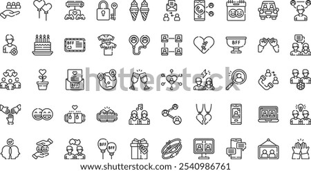 Friendship icons High-Quality Vector Icons Collection with Editable Stroke. Ideal for Professional and Creative Projects.