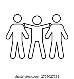 friendship icons. simple line vector