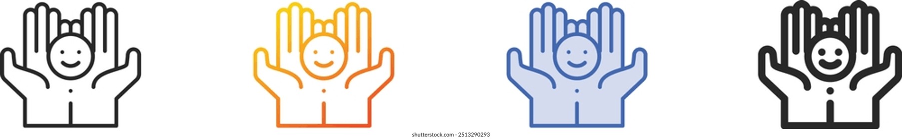 friendship icon.Thin Linear, Gradient, Blue Stroke and bold Style Design Isolated On White Background