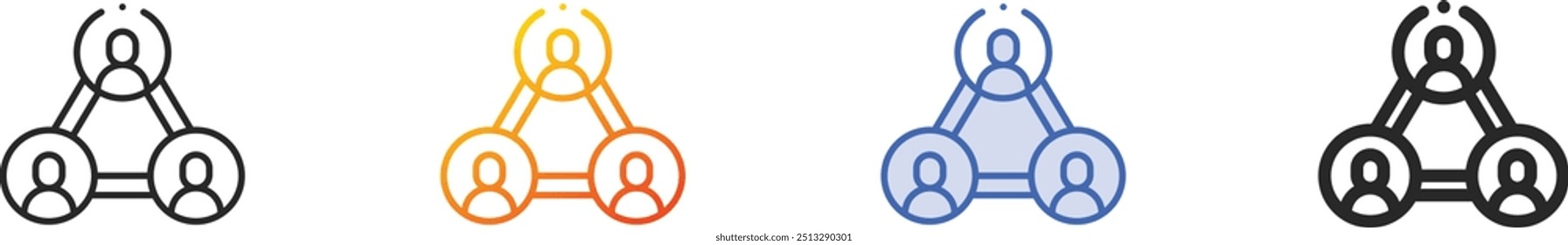 friendship icon.Thin Linear, Gradient, Blue Stroke and bold Style Design Isolated On White Background