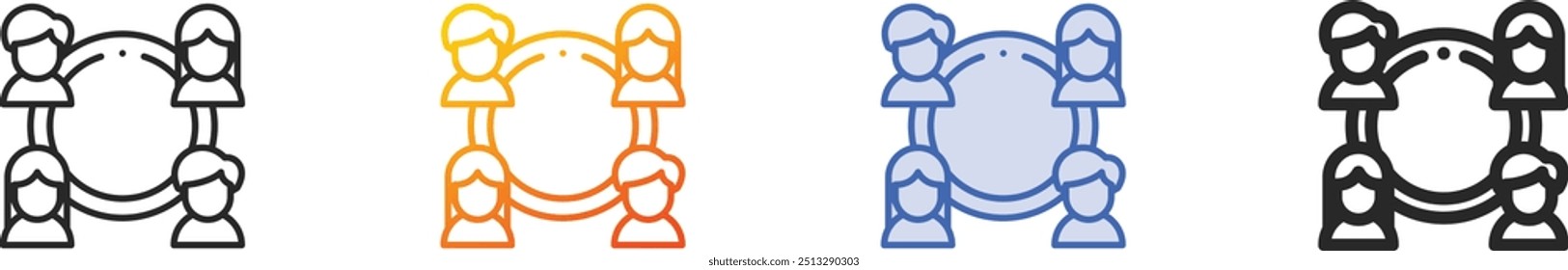 friendship icon.Thin Linear, Gradient, Blue Stroke and bold Style Design Isolated On White Background