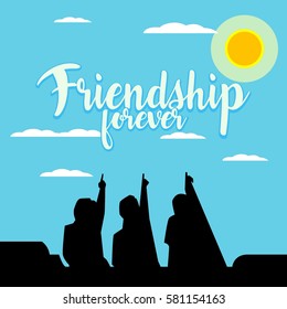 friendship illustration background vector template