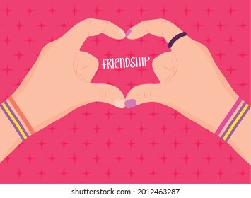 friendship illustration with hands making a heart shape