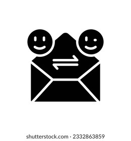 Ilustración de vectores de iconos rellenados por carta de amistad