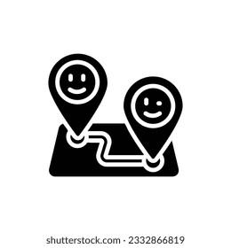 Friendship Location Filled Icon Vector Illustration