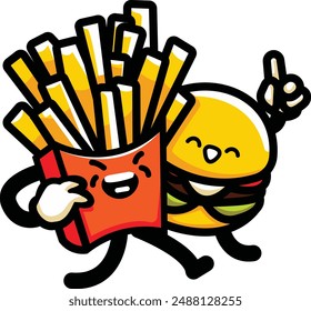 friendship logo of a familiar and hangan fastfood mascot