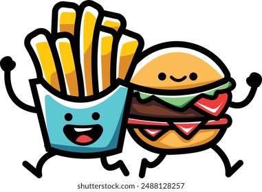 friendship logo of a familiar and hangan fastfood mascot