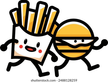 friendship logo of a familiar and hangan fastfood mascot