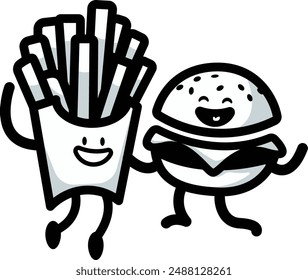 friendship logo of a familiar and hangan fastfood mascot