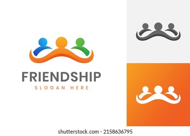 friendship logo, People community, human together family vector symbol, unity logo icon design