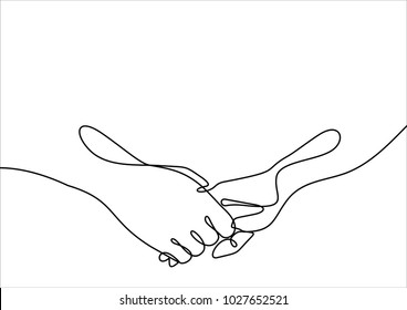 Friendship   love concept between man   woman  continuous line drawing