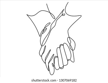 Friendship and love concept between man and woman-continuous line drawing