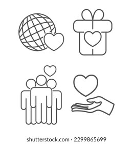 Friendship and love concept icons set vector illustration design isolated