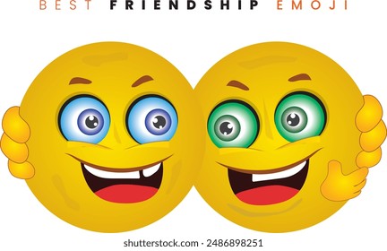 Friendship love emoji yellow color smile face fellings happy a couple emoji design for use any kinds design 