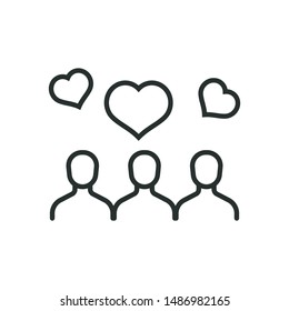 friendship and love - minimal line web icon. simple vector illustration. concept for infographic, website or app.