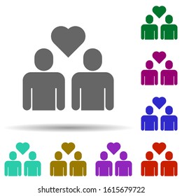 Friendship, love in multi color style icon. Simple glyph, flat vector of Friendship icons for ui and ux, website or mobile application