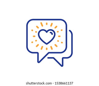 Friendship love sign. Friends chat line icon. Assistance business symbol. Colorful outline concept. Blue and orange thin line friends chat icon. Vector