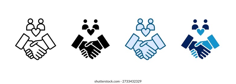 Friendship Loyalty Icon Set Multiple Style Collection