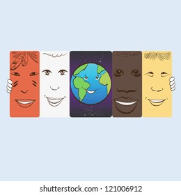 Friendship of Nations vector illustration