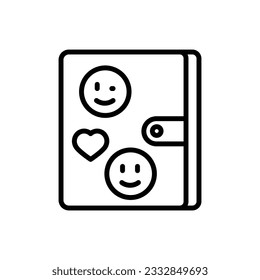 Friendship Notebook Outline Icon Vector Illustration