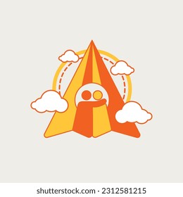 Friendship paperplane illustration logo vector