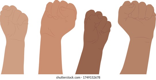 
Friendship, partnership of hands. Composition of hands with different skin tones supporting each other. protest.
