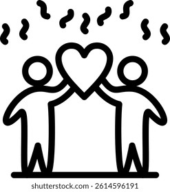 Friendship Party Line Vector Icon Design