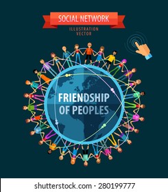 friendship of peoples vector logo design template. people, folk or social network icon.