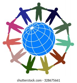 friendship of peoples vector logo design template. 