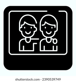 Friendship photo solid icon. Illustration of two friends vector illustration isolated on white. Friends photo frame with picture glyph style design, designed for web and app. Eps 10