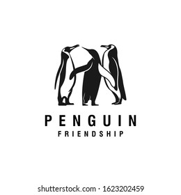 Friendship Pinguin Antartica Bird Art Character Design Vector Logo