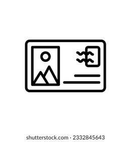 Friendship Postcard Outline Icon Vector Illustration