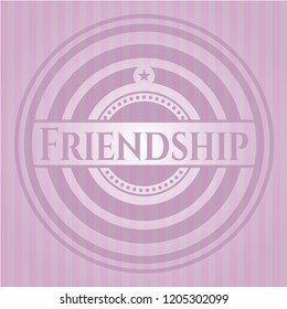 Friendship retro style pink emblem