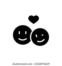 Ilustración de vectores de iconos rellenos de sonrisa de amistad
