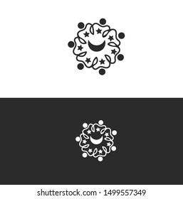 friendship star moon logo... - vector illustration