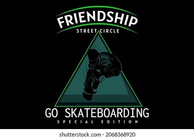 friendship street circle retro design