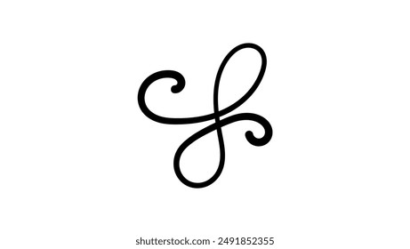 Friendship Symbol, black isolated silhouette