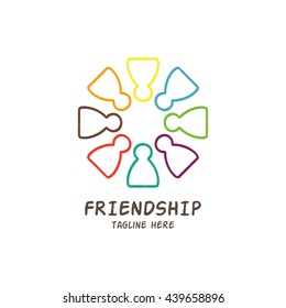 Friendship, Teamwork, Connectivity logo template