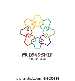 Friendship, Teamwork, Connectivity logo template
