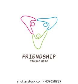 Friendship, Teamwork, Connectivity logo template
