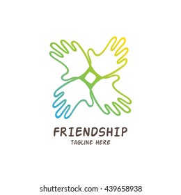 Friendship, Teamwork, Connectivity logo template