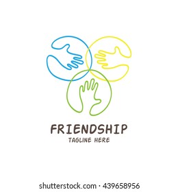 Friendship, Teamwork, Connectivity logo template