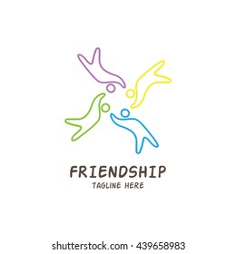 Friendship, Teamwork, Connectivity logo template